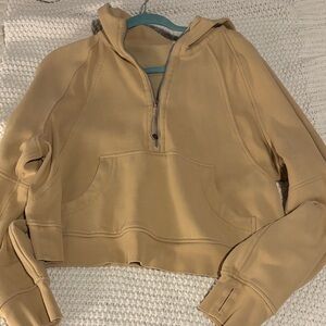 lululemon athletica Cropped Half-Zip scuba in Tan